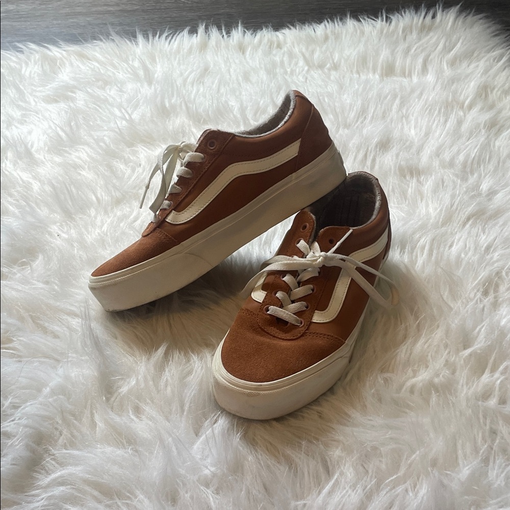 Vans Classic Brown and White Shoes